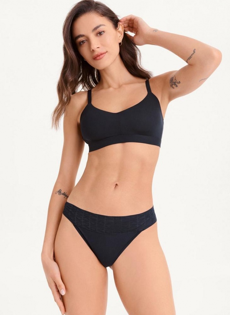 DKNY Stretch Tanga Damen Schwarz | Austria_D0188