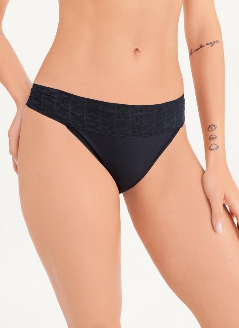 DKNY Stretch Tanga Damen Schwarz | Austria_D0188