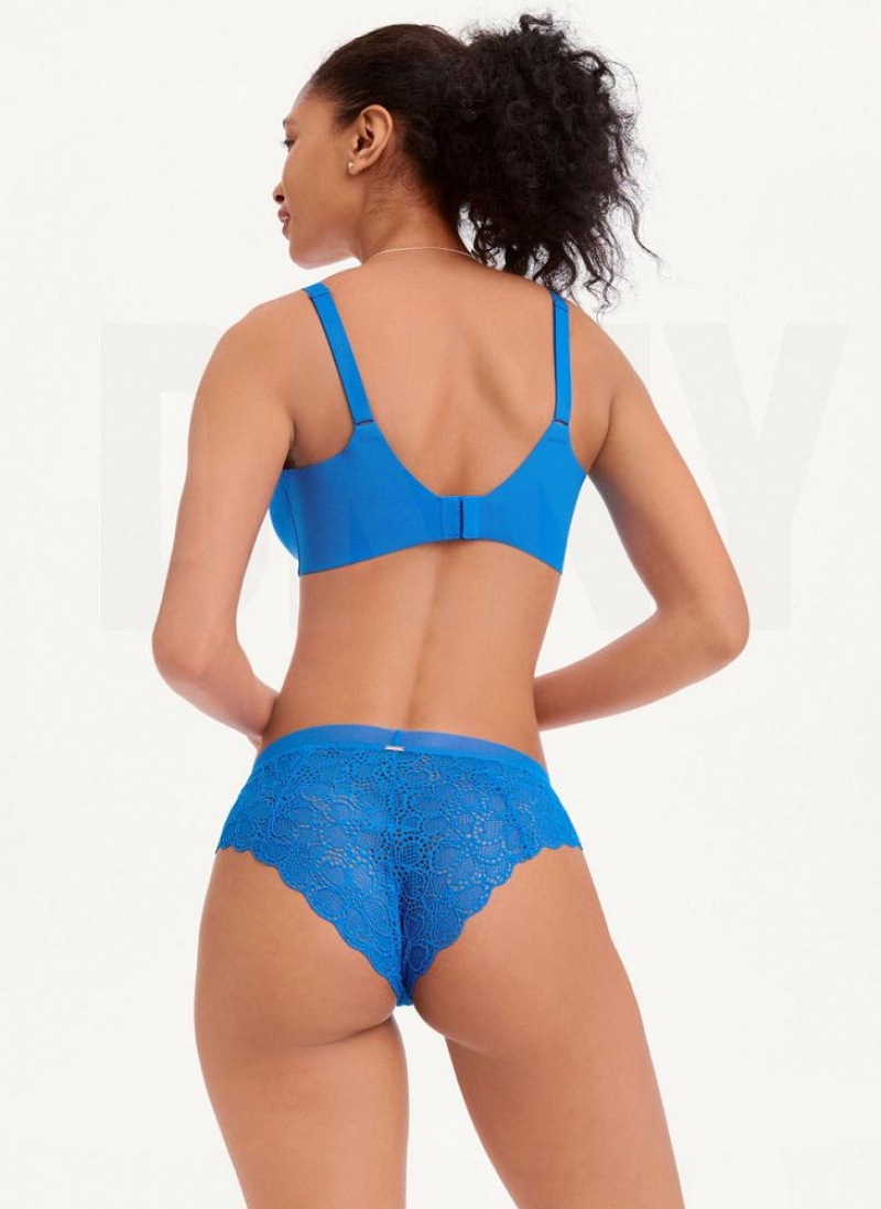 DKNY Superior Spitze Brazilian Bikini Höschen Damen Blau | Austria_D1656