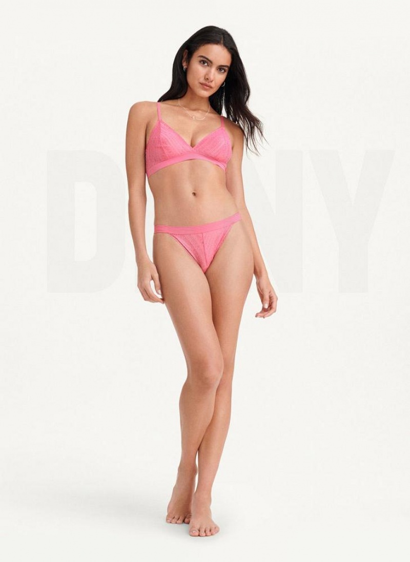 DKNY Table Tops Spitze Bikini BHs Damen Rosa | Austria_D0381