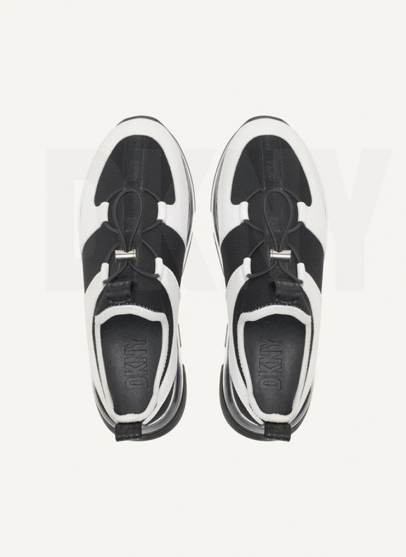 DKNY Tace Slip On Sneakers Damen Schwarz Weiß | Austria_D0980