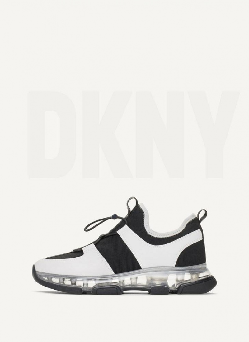 DKNY Tace Slip On Sneakers Damen Schwarz Weiß | Austria_D0980