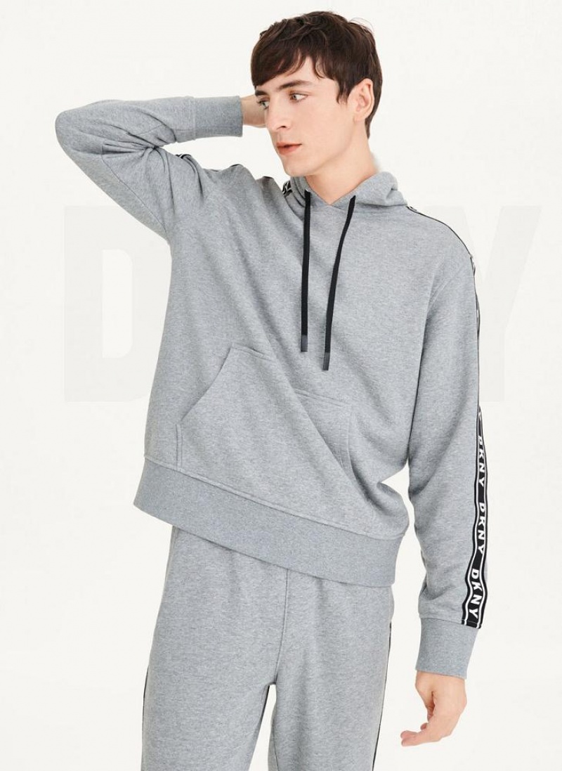 DKNY Taped Logo Hoodies Herren Grau | Austria_D1494