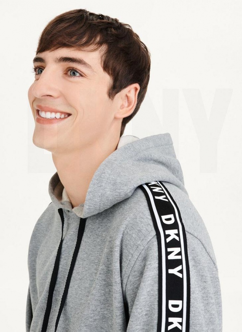 DKNY Taped Logo Hoodies Herren Grau | Austria_D1494