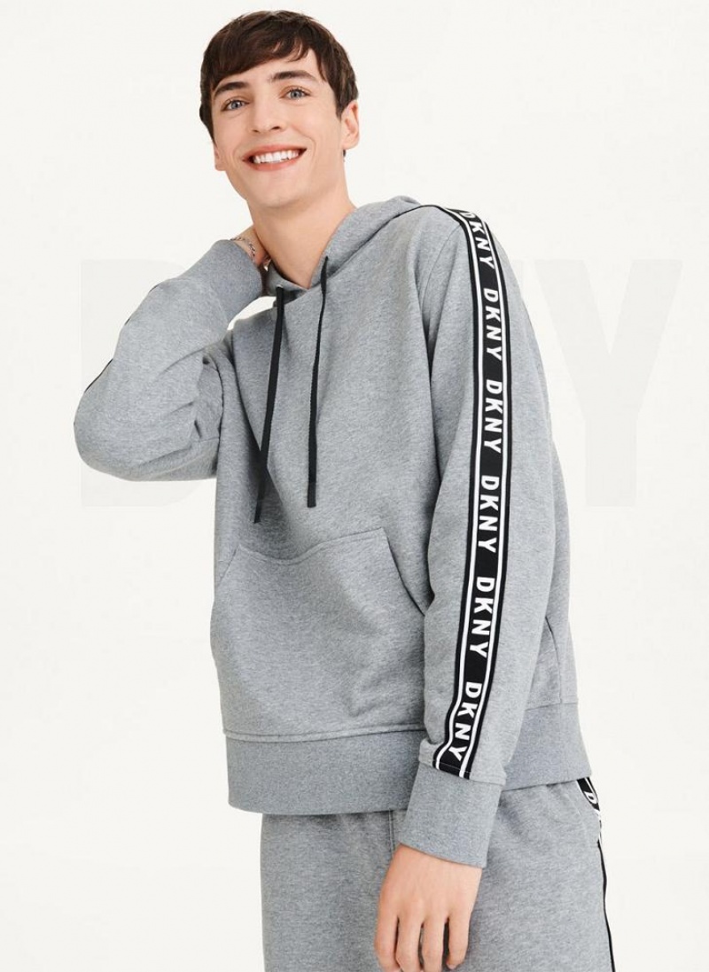 DKNY Taped Logo Hoodies Herren Grau | Austria_D1494