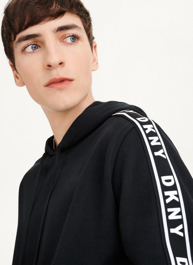 DKNY Taped Logo Hoodies Herren Schwarz | Austria_D0292