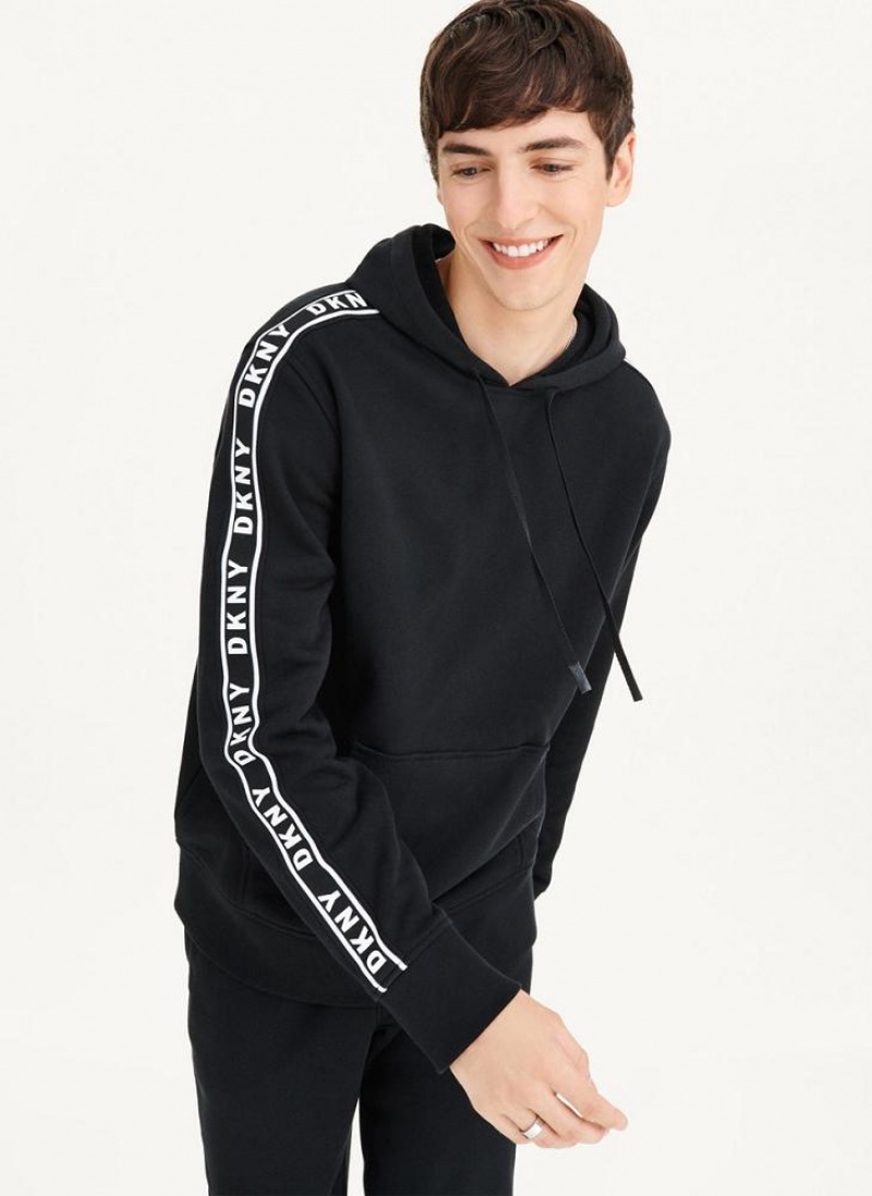 DKNY Taped Logo Hoodies Herren Schwarz | Austria_D0292