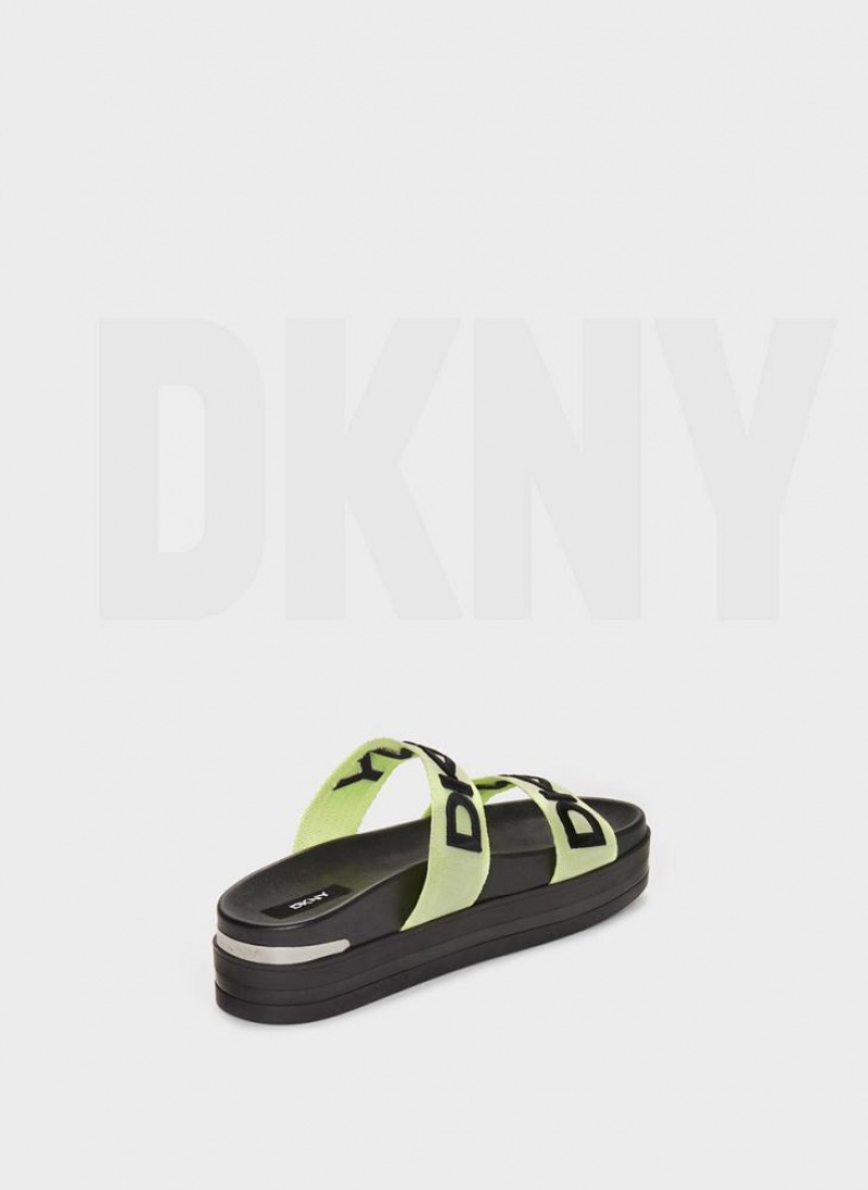 DKNY Tee Double Band Pantoletten Damen Grün | Austria_D0673