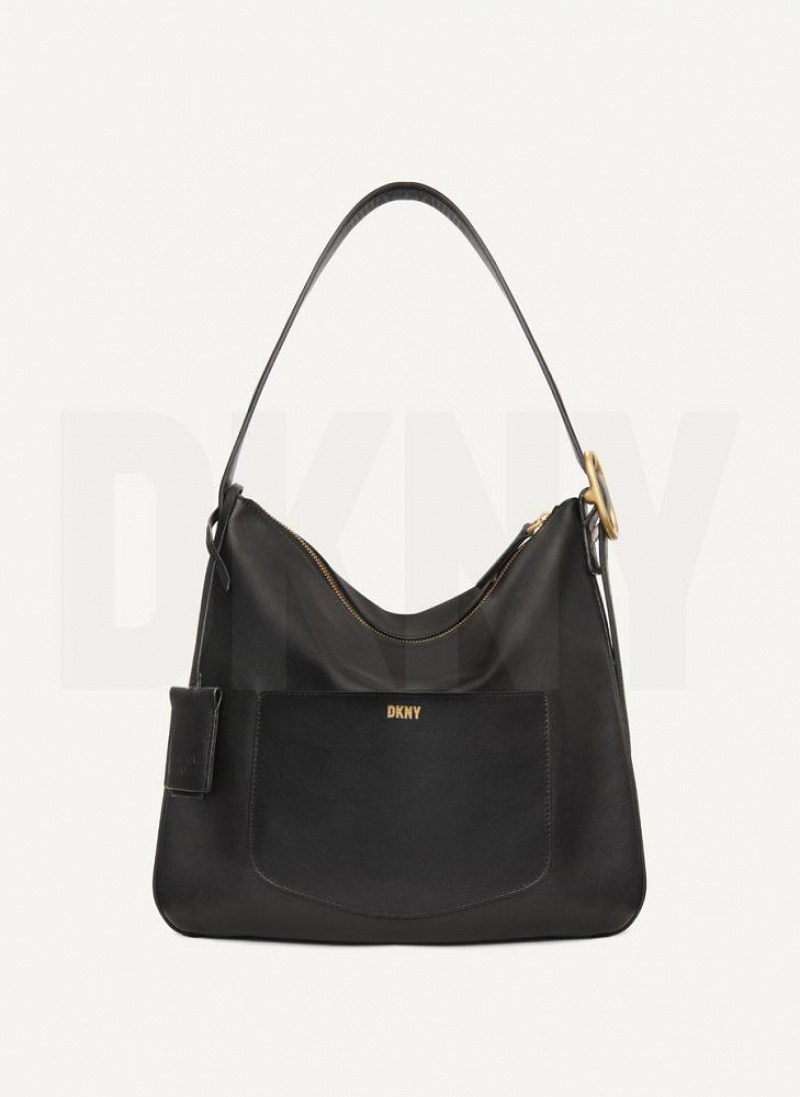 DKNY The Medium Optimist Schultertasche Damen Schwarz | Austria_D1240