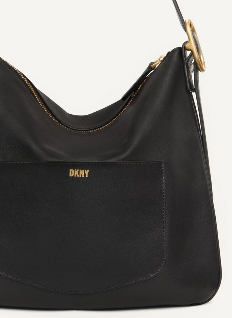 DKNY The Medium Optimist Schultertasche Damen Schwarz | Austria_D1240