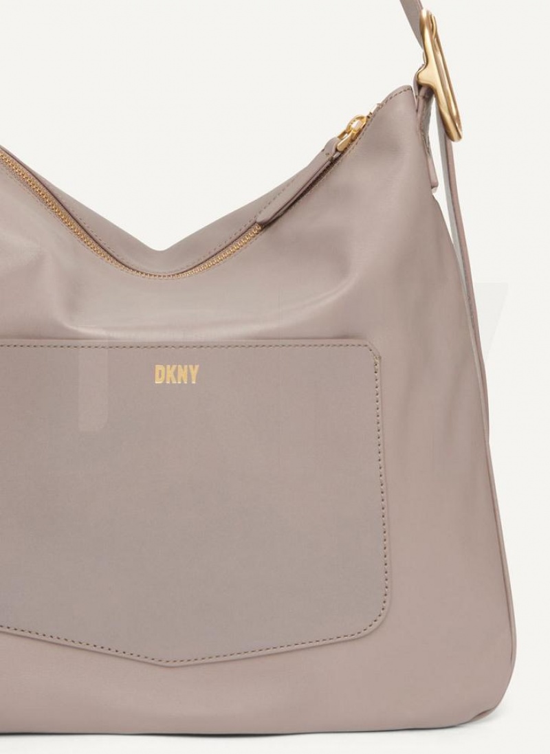 DKNY The Medium Optimist Schultertasche Damen Grau | Austria_D1867