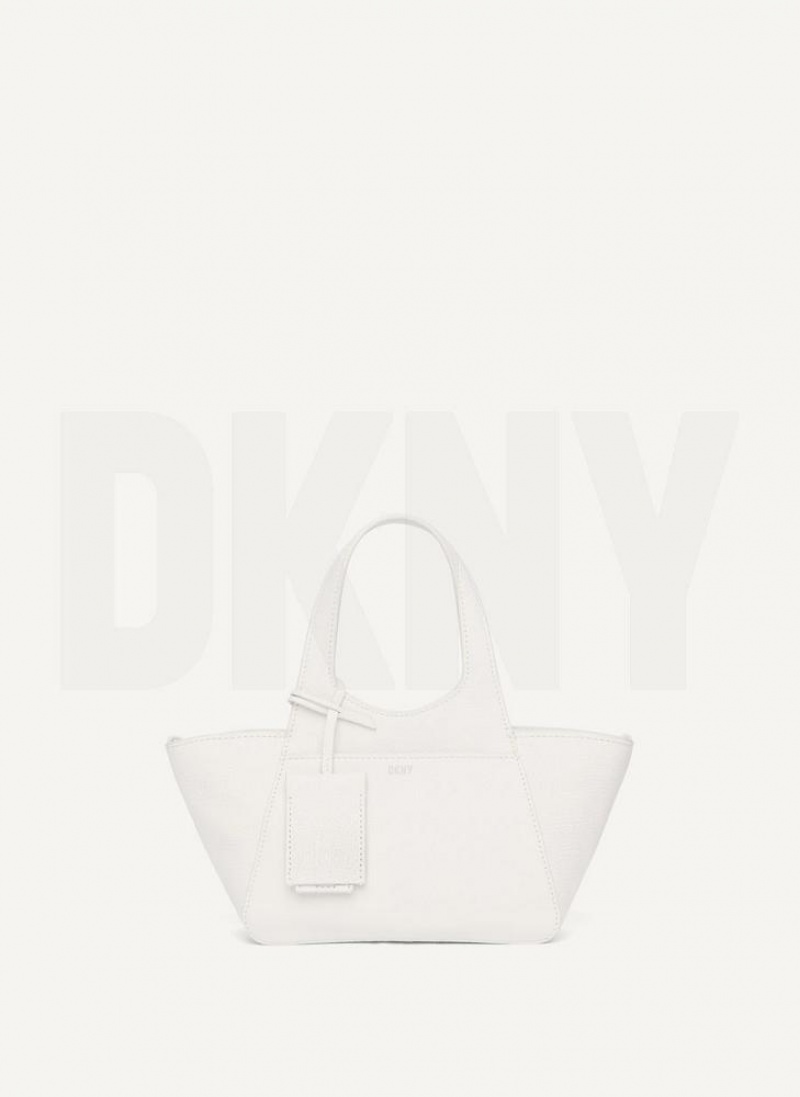 DKNY The Mini Effortless Tote Umhängetasche Damen Weiß | Austria_D0875