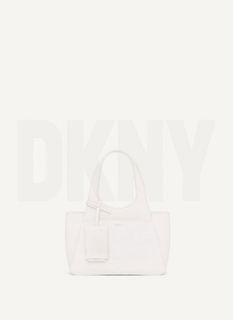 DKNY The Mini Effortless Tote Umhängetasche Damen Weiß | Austria_D0875