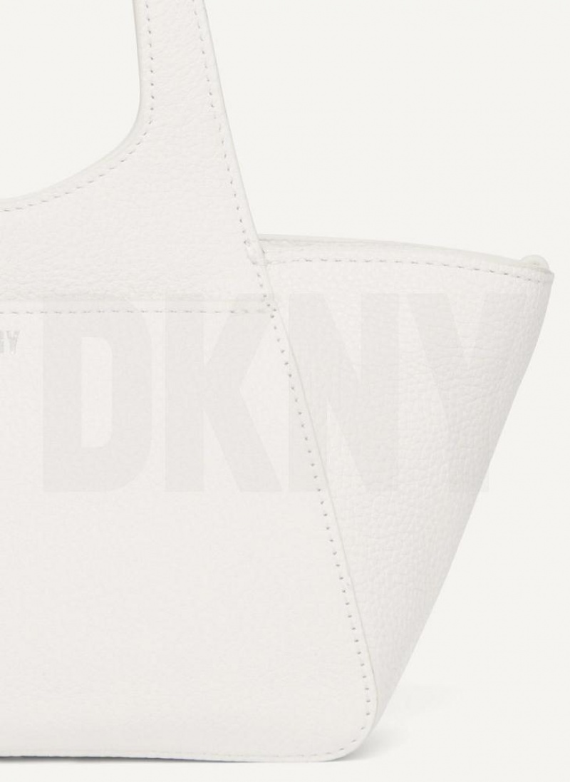 DKNY The Mini Effortless Tote Umhängetasche Damen Weiß | Austria_D0875