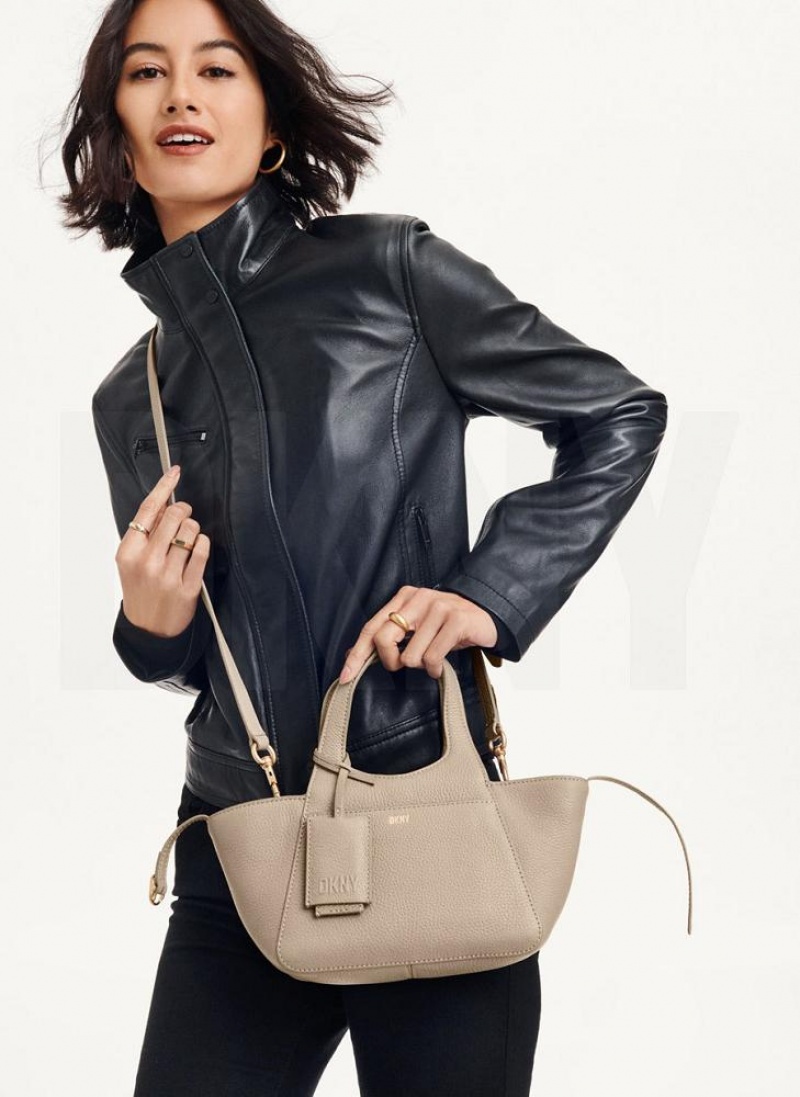 DKNY The Mini Effortless Tote Umhängetasche Damen Braun | Austria_D1627