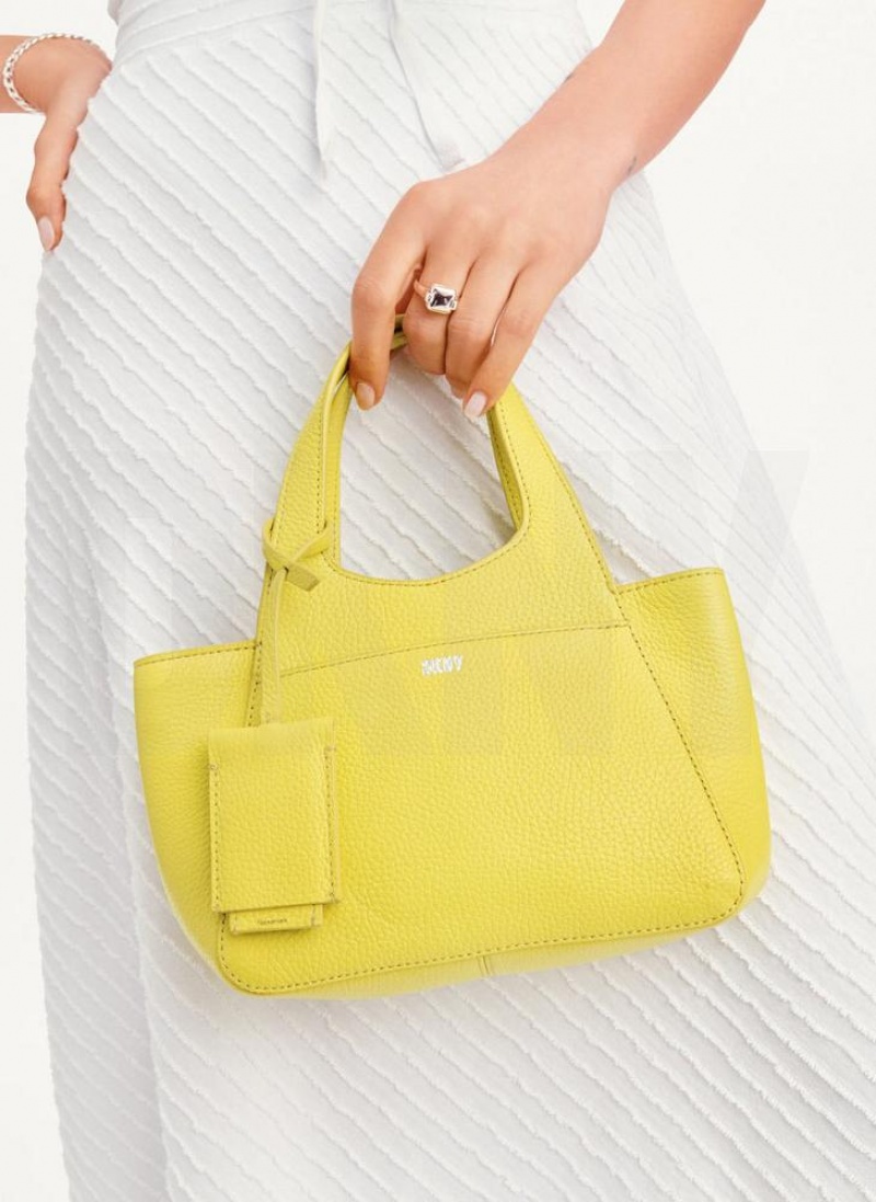 DKNY The Mini Effortless Tote Umhängetasche Damen Gelb | Austria_D0171