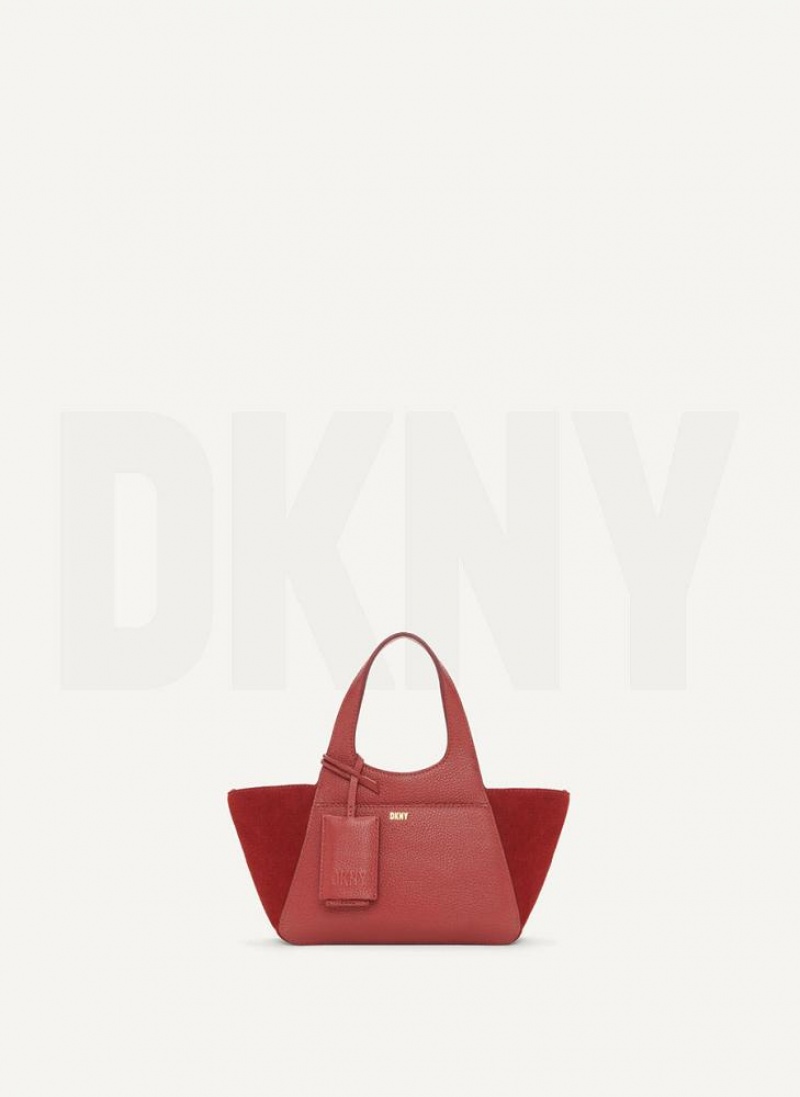 DKNY The Mini Effortless Tote Umhängetasche Damen Bordeaux | Austria_D0909