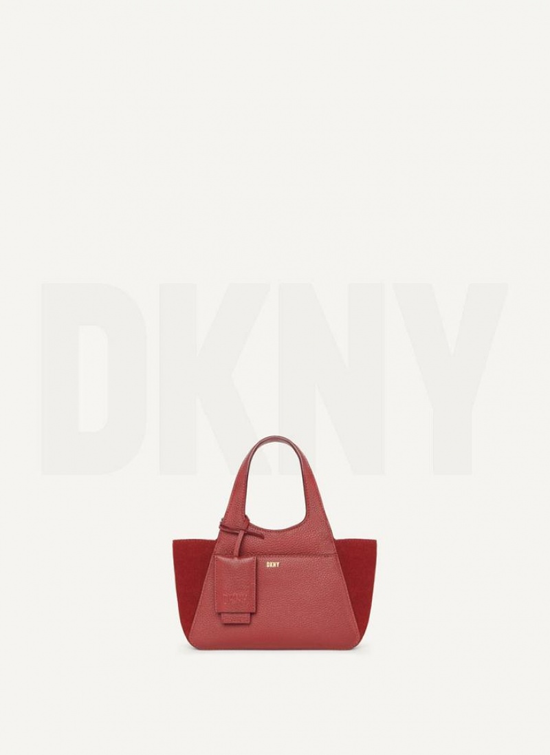 DKNY The Mini Effortless Tote Umhängetasche Damen Bordeaux | Austria_D0909