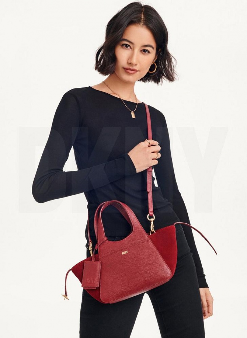 DKNY The Mini Effortless Tote Umhängetasche Damen Bordeaux | Austria_D0909