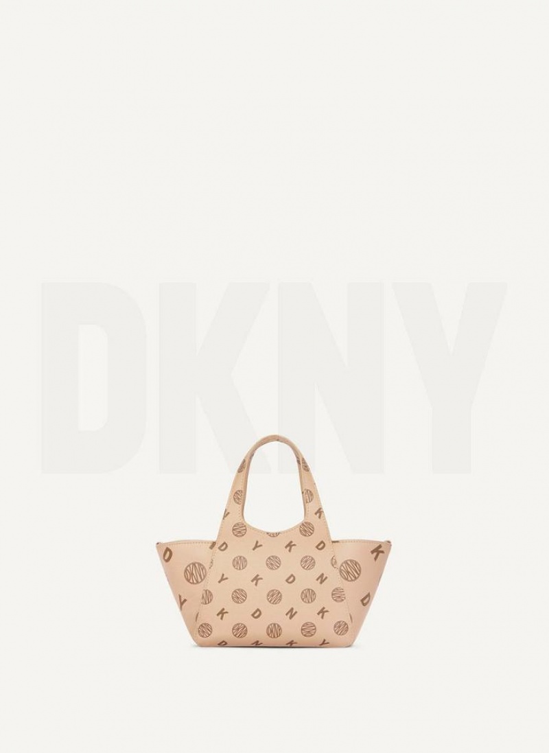 DKNY The Mini Logo Effortless Tote Umhängetasche Damen Braun | Austria_D0472