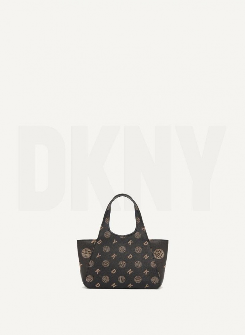 DKNY The Mini Logo Effortless Tote Umhängetasche Damen Schwarz | Austria_D1823