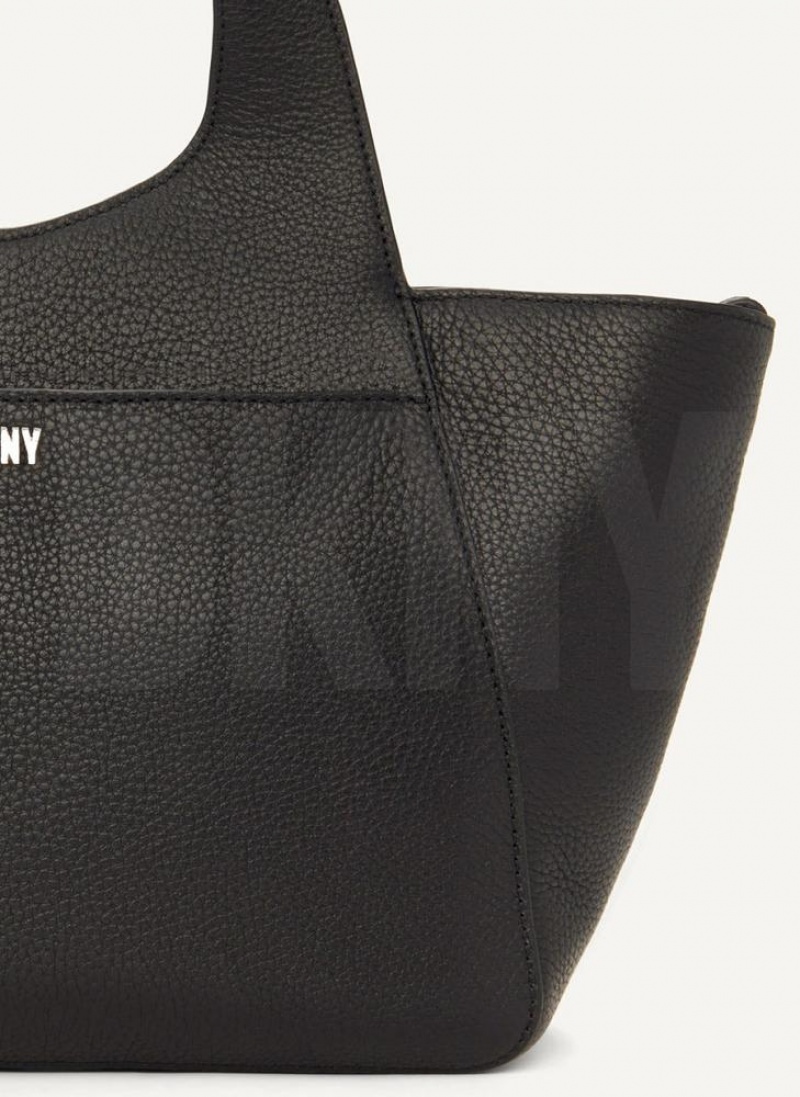 DKNY The Small Effortless Tote Umhängetasche Damen Schwarz | Austria_D0908