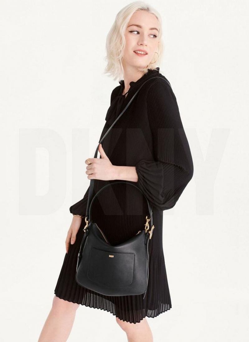 DKNY The Small Optimist Schultertasche Damen Schwarz | Austria_D1382