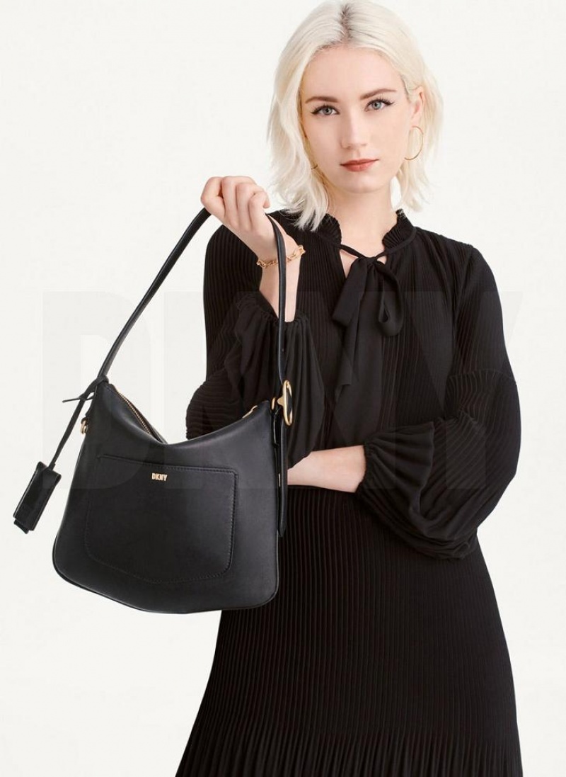 DKNY The Small Optimist Schultertasche Damen Schwarz | Austria_D1382