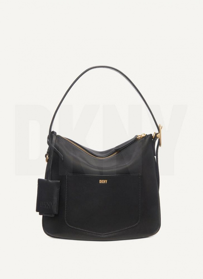 DKNY The Small Optimist Schultertasche Damen Schwarz | Austria_D1382