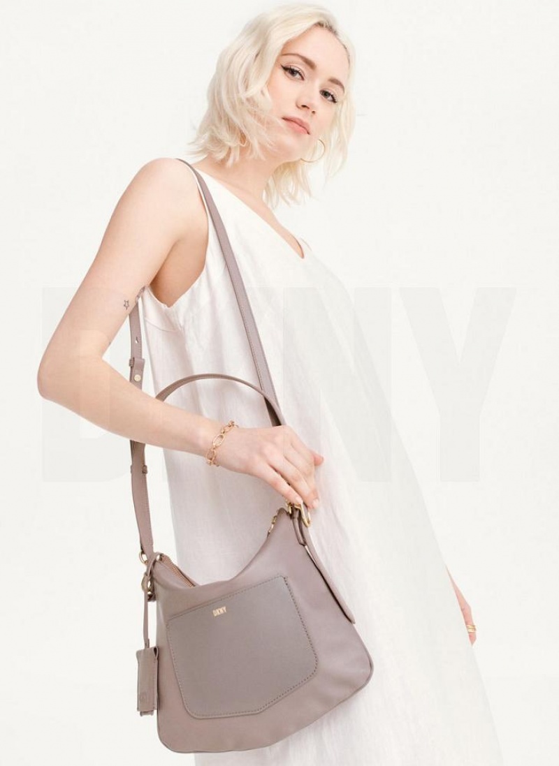 DKNY The Small Optimist Schultertasche Damen Grau | Austria_D0854