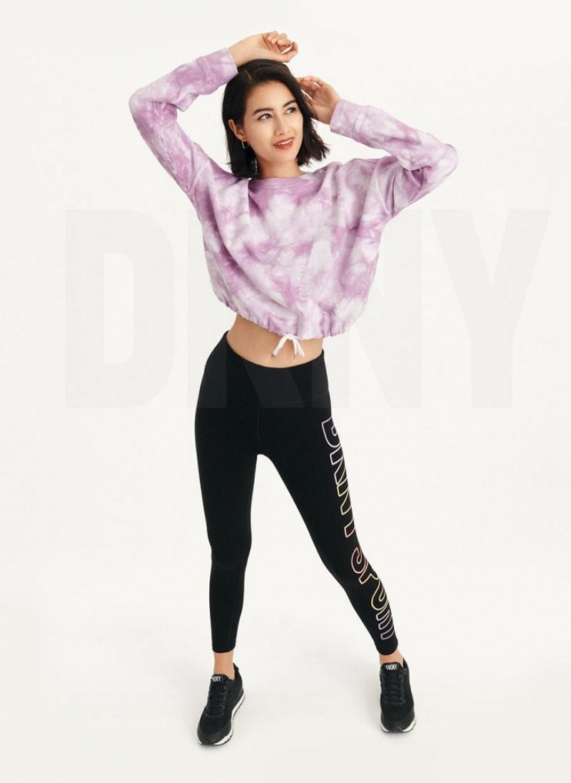 DKNY Tie Dye Crew Neck Pullover With Tie Sweatshirts Damen Lila | Austria_D0931