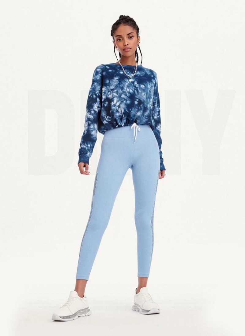 DKNY Tie Dye Crew Neck Pullover With Tie Sweatshirts Damen Navy | Austria_D0763