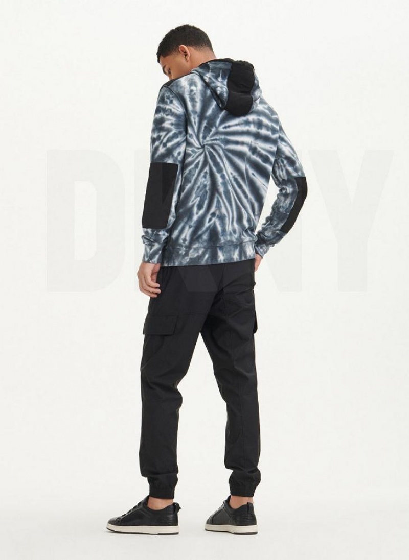 DKNY Tie Dye Mixed Media Hoodies Herren Schwarz | Austria_D1303