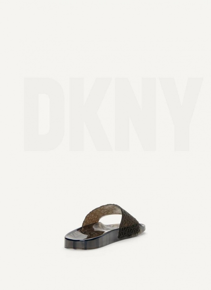 DKNY Tinzli Jelly Pantoletten Damen Schwarz | Austria_D0728