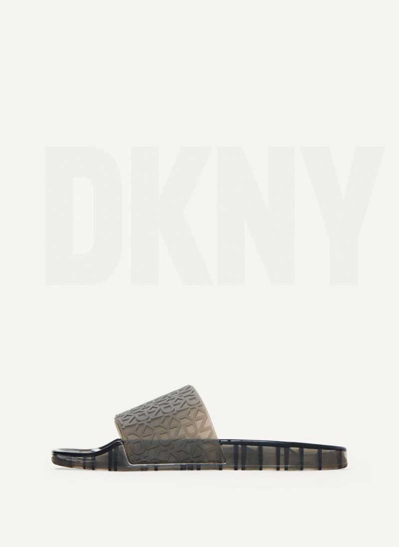 DKNY Tinzli Jelly Pantoletten Damen Schwarz | Austria_D0728