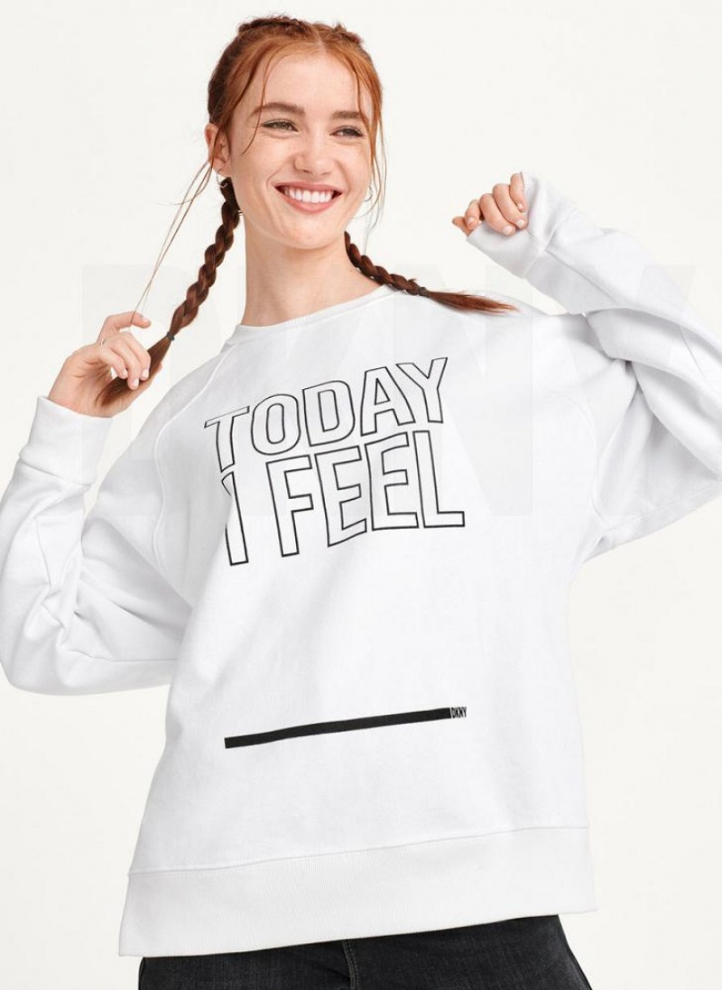 DKNY Today I Feel Sweatshirts Damen Weiß | Austria_D0482