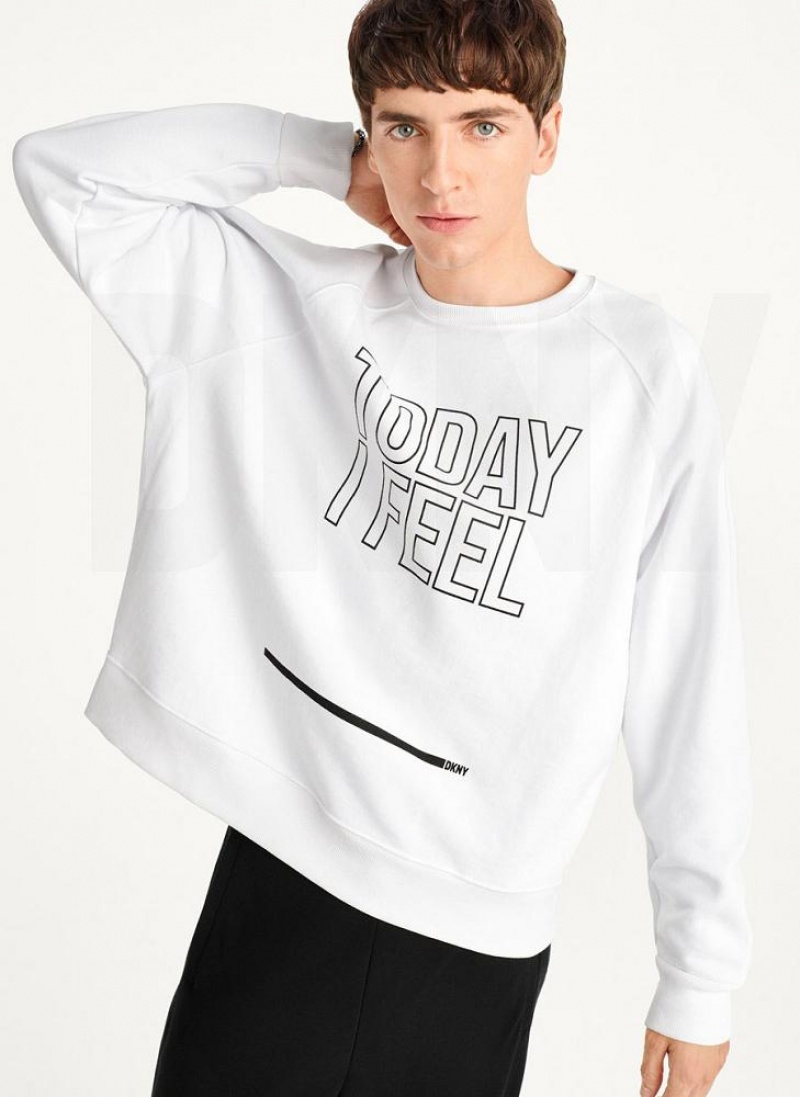 DKNY Today I Feel Sweatshirts Damen Weiß | Austria_D0482