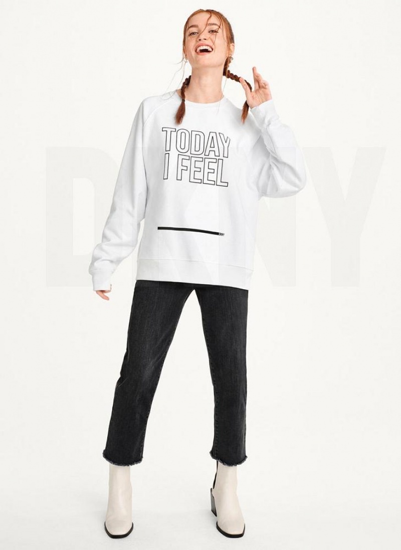 DKNY Today I Feel Sweatshirts Damen Weiß | Austria_D0482