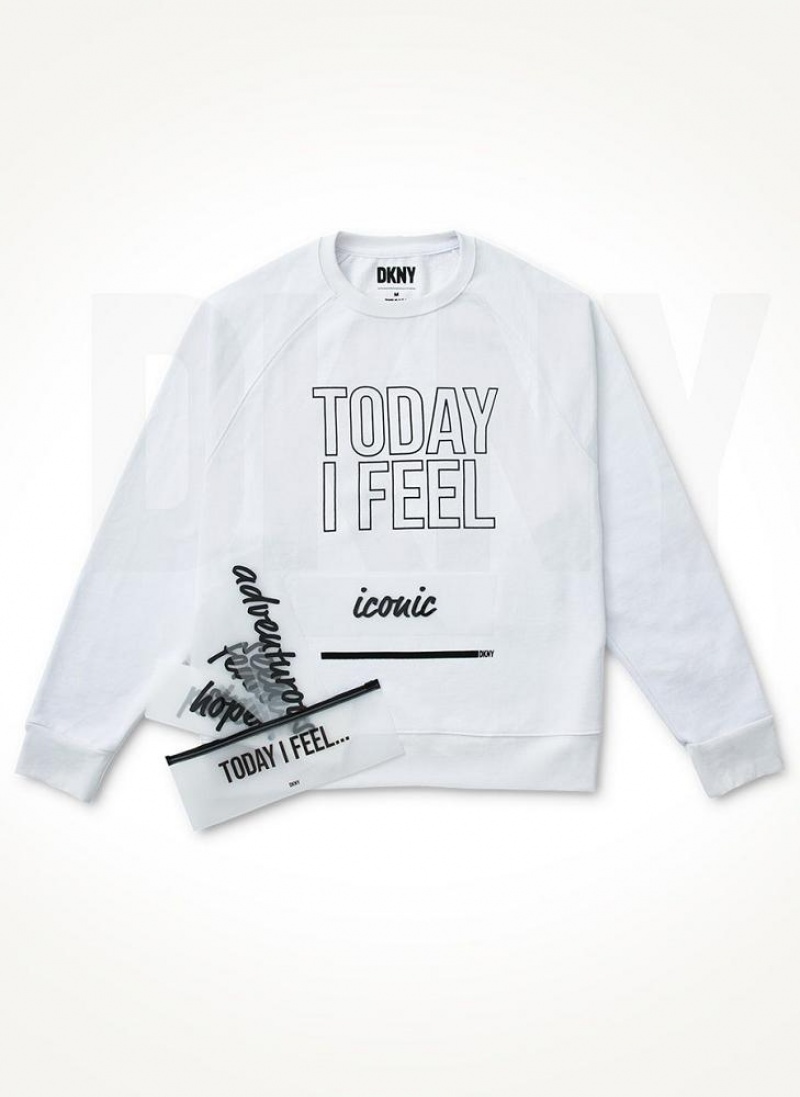 DKNY Today I Feel Sweatshirts Damen Weiß | Austria_D0482