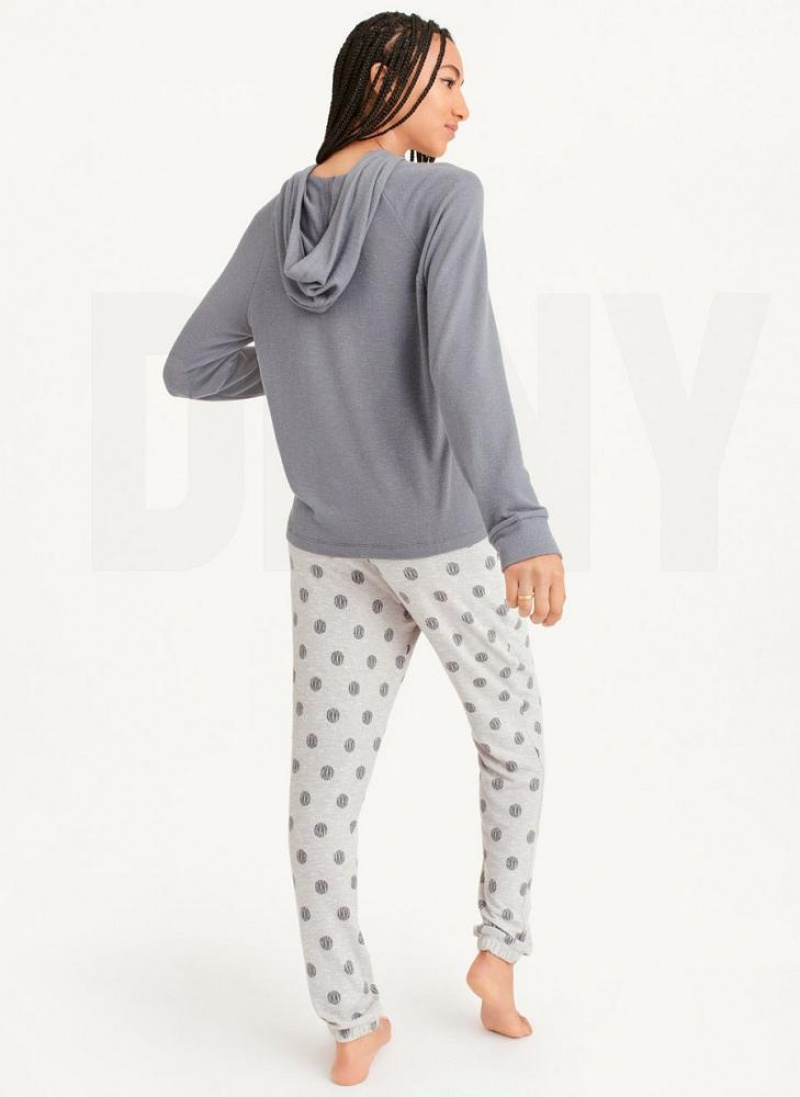 DKNY Top And Jogger Sleep Set Pyjama Damen Grau | Austria_D1763