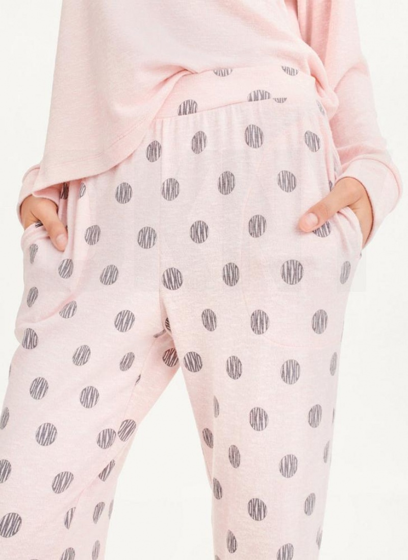 DKNY Top And Jogger Sleep Set Pyjama Damen Rosa | Austria_D1453