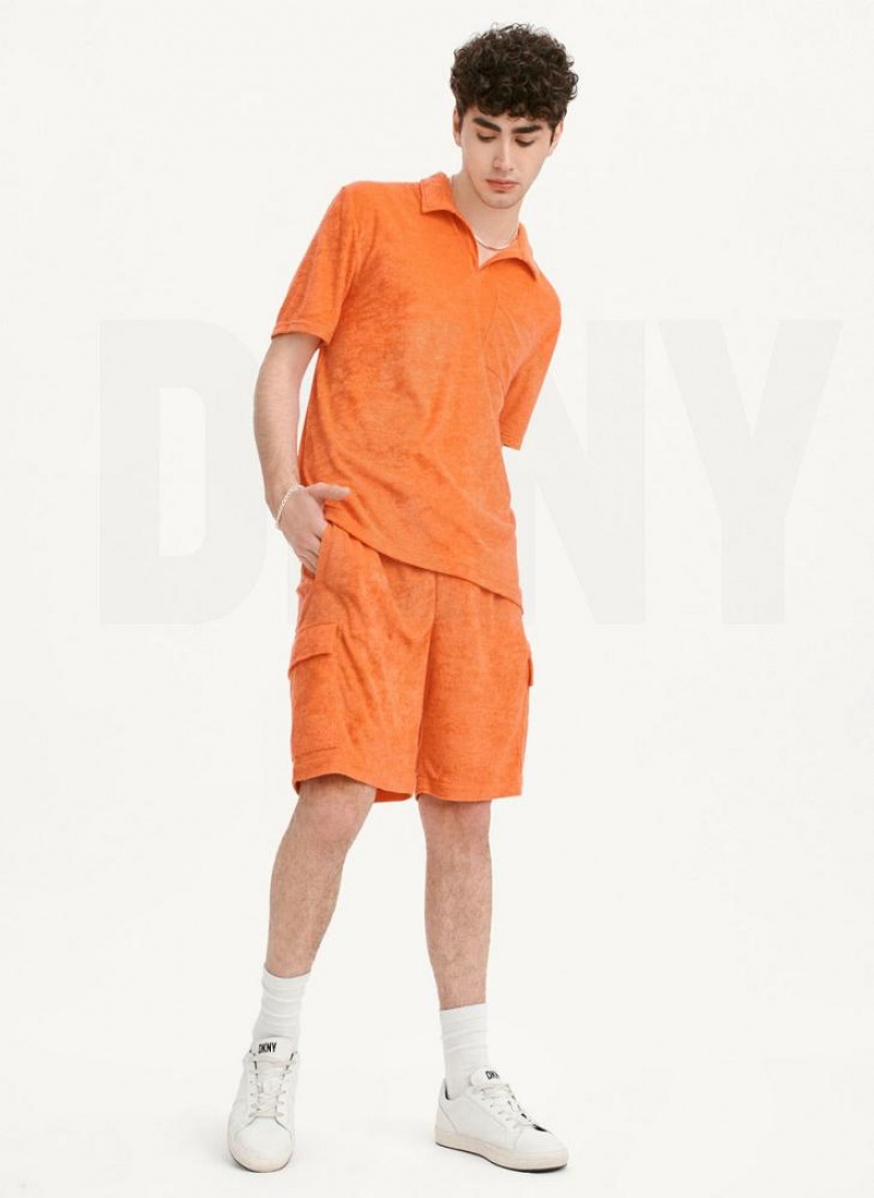 DKNY Toweling Cargo Kurze Hose Herren Orange | Austria_D0667