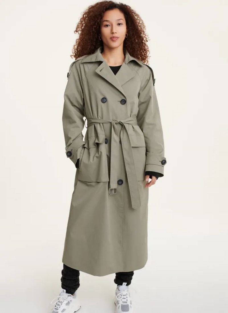 DKNY Trench Mäntel Damen Olivgrün | Austria_D0740