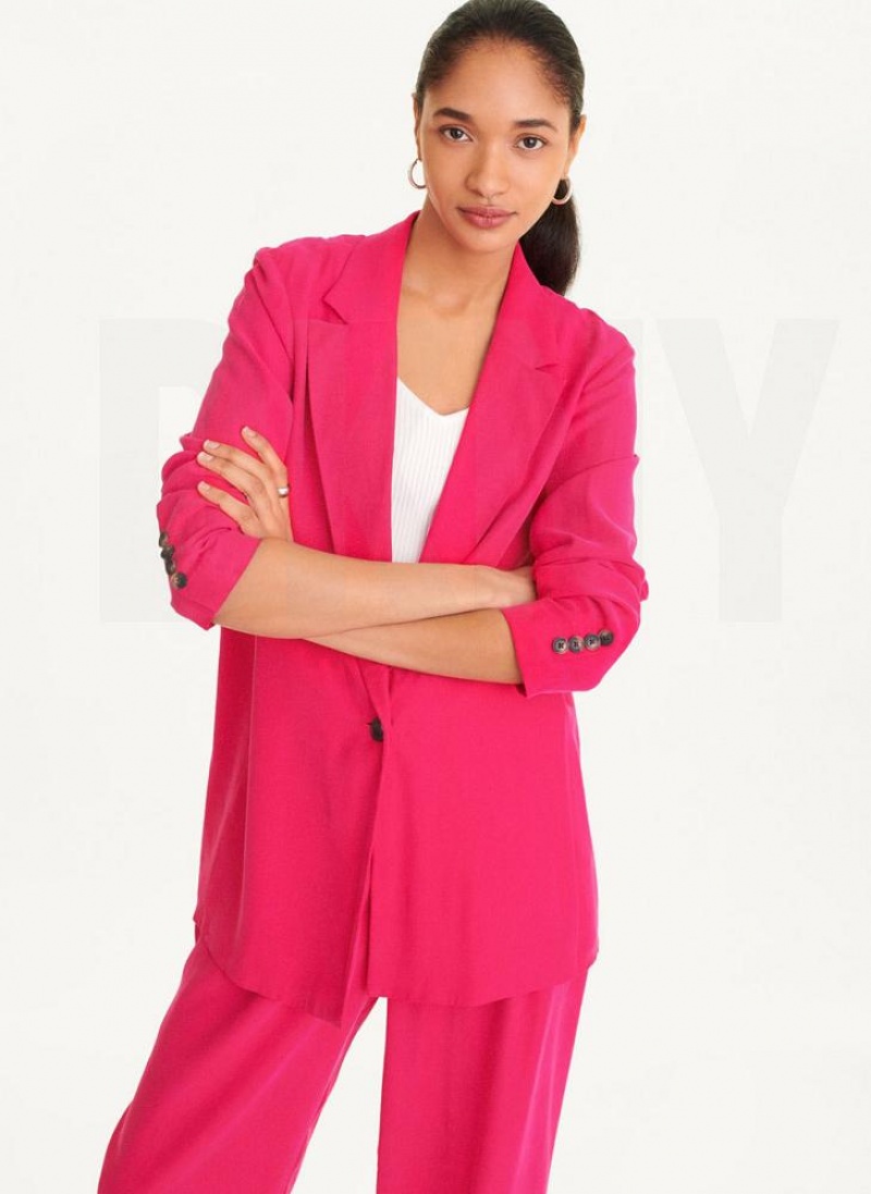 DKNY Twill Blazer Damen Rosa | Austria_D0440