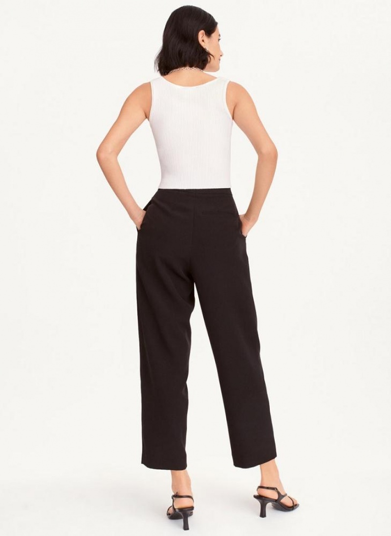 DKNY Twill Cropped Hose Damen Schwarz | Austria_D1208