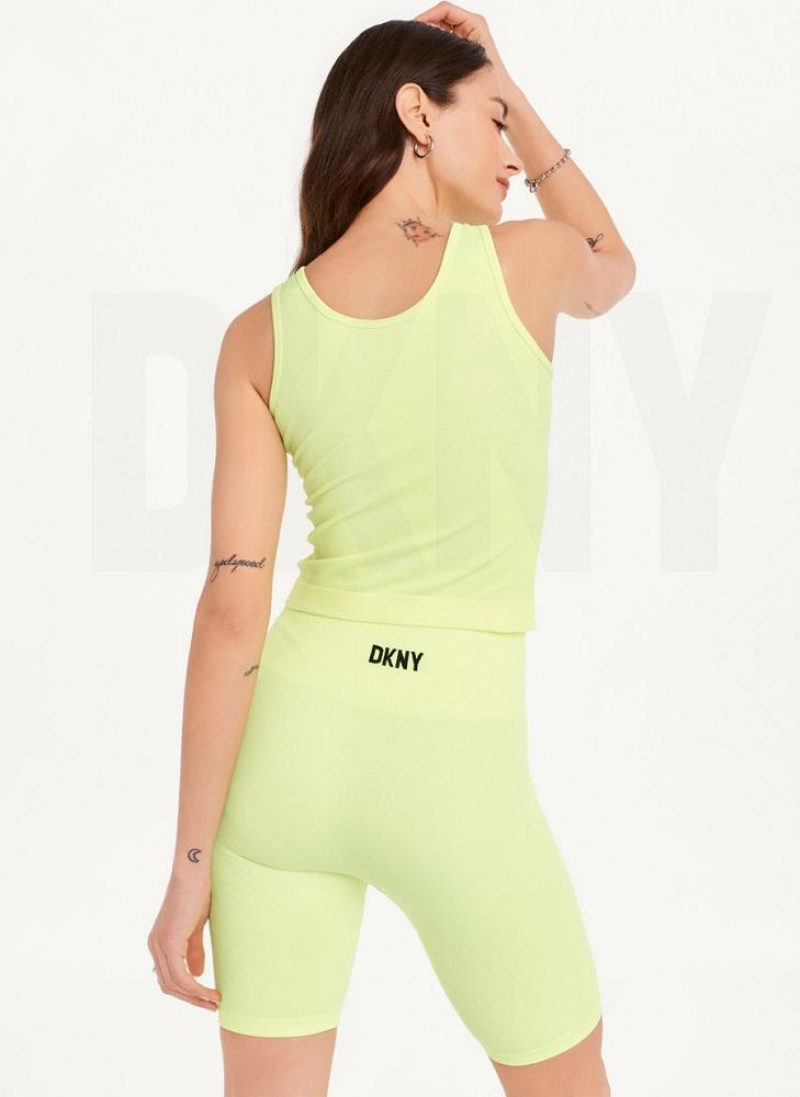 DKNY Twill Seamless Bike Kurze Hose Damen Gelb | Austria_D1741