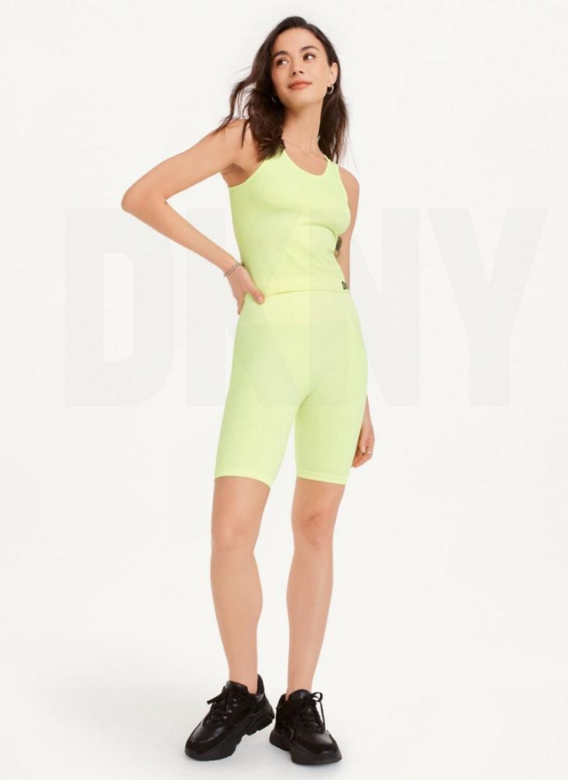 DKNY Twill Seamless Bike Kurze Hose Damen Gelb | Austria_D1741