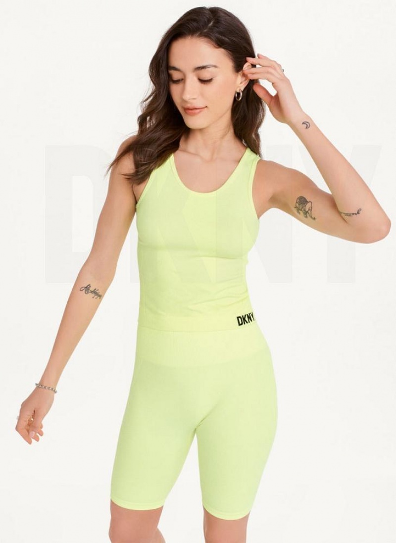 DKNY Twill Seamless Bike Kurze Hose Damen Gelb | Austria_D1741