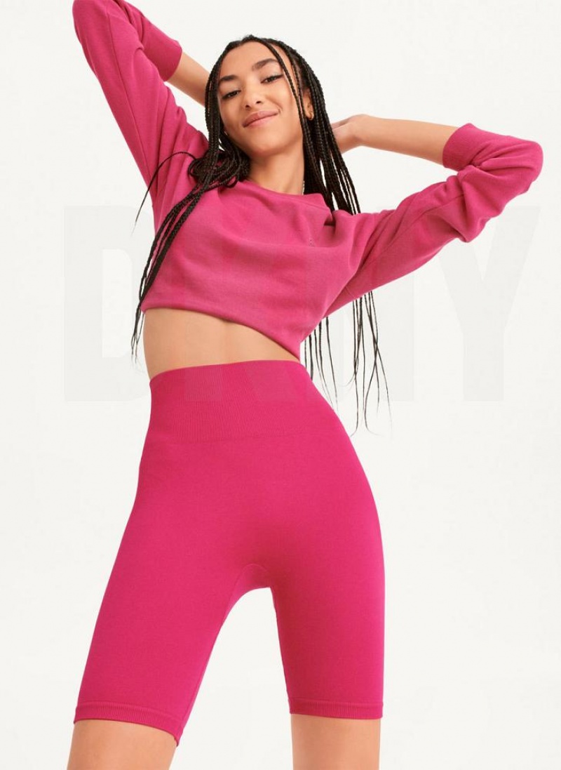 DKNY Twill Seamless Bike Kurze Hose Damen Rosa | Austria_D1233