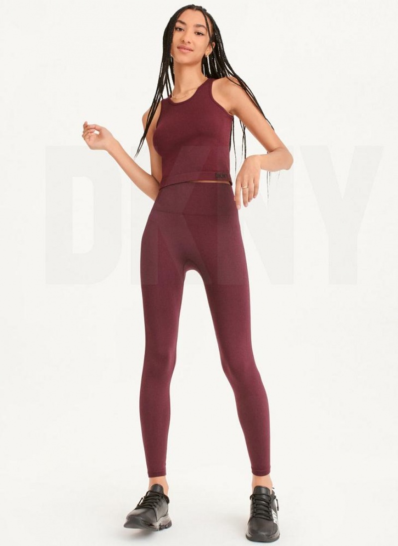 DKNY Twill Seamless Leggings Damen Bordeaux | Austria_D1513